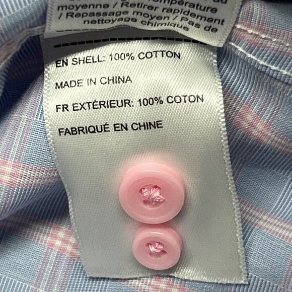 UNTUCKit Colmillos WF Shirt Mens 2XL Reg Fit Blue Pink Long Sleeve Button Up New - Picture 12 of 13